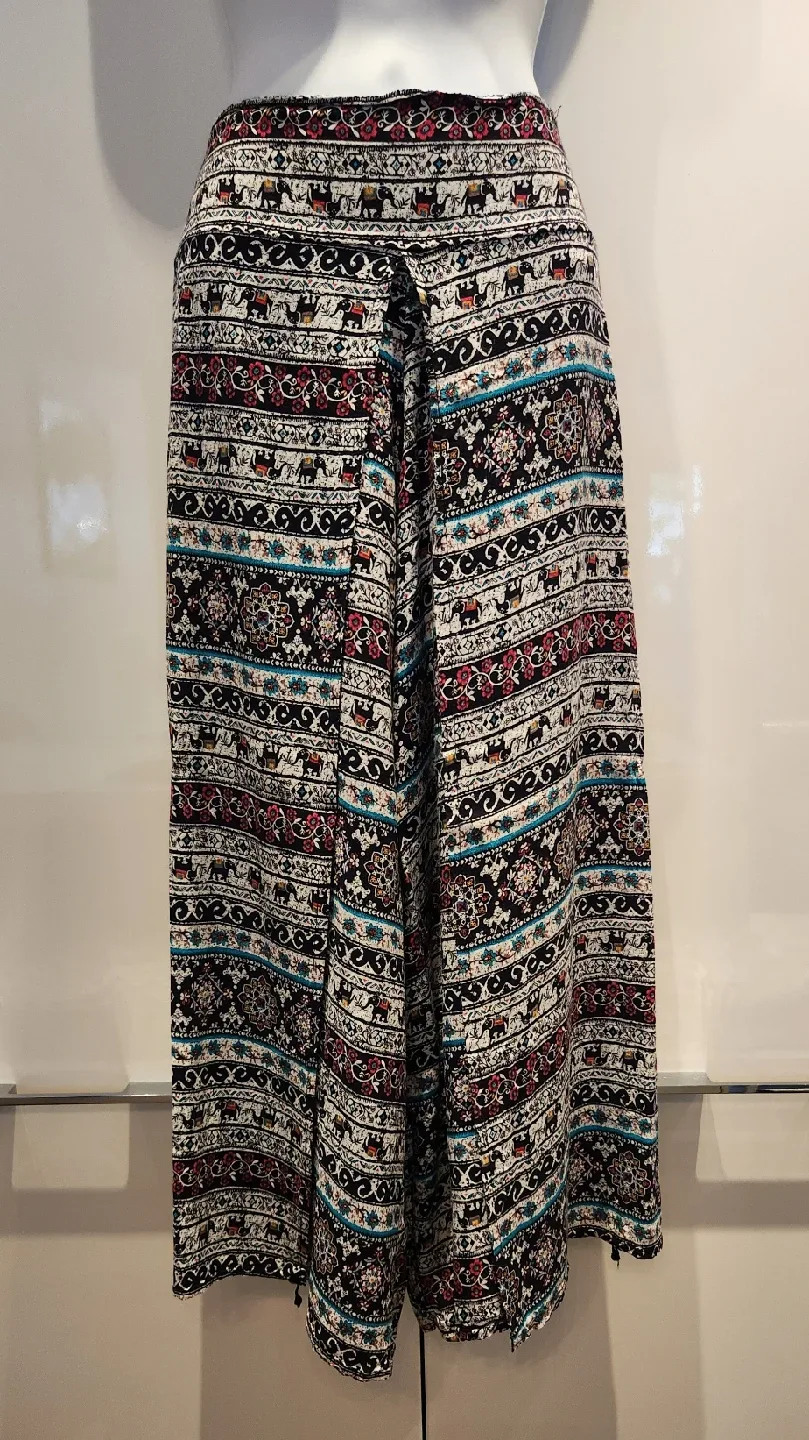 Elephant Print Wide Leg Palazzo Pants thumbnail