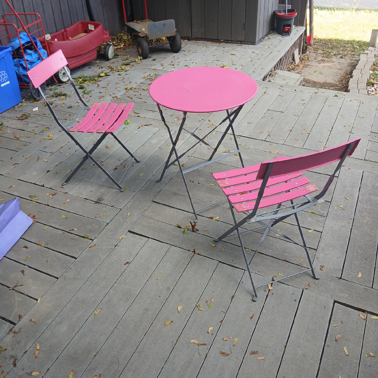 Pink Outdoor Table and Chair Set thumbnail
