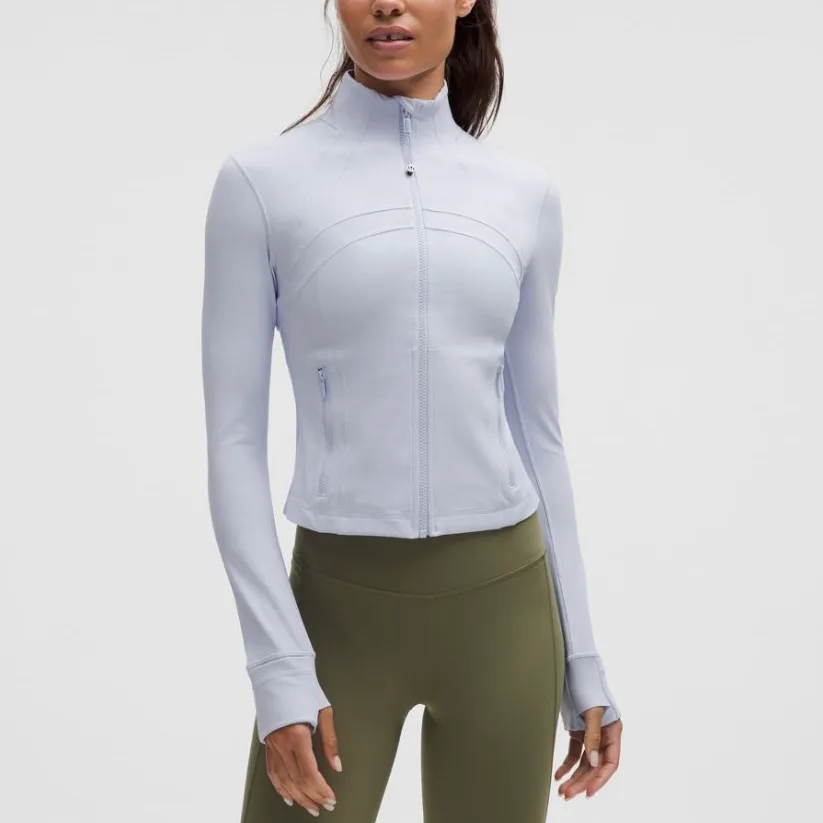NWT Lululemon Defined Cropped Jacket - Size 4, Serene Blue thumbnail