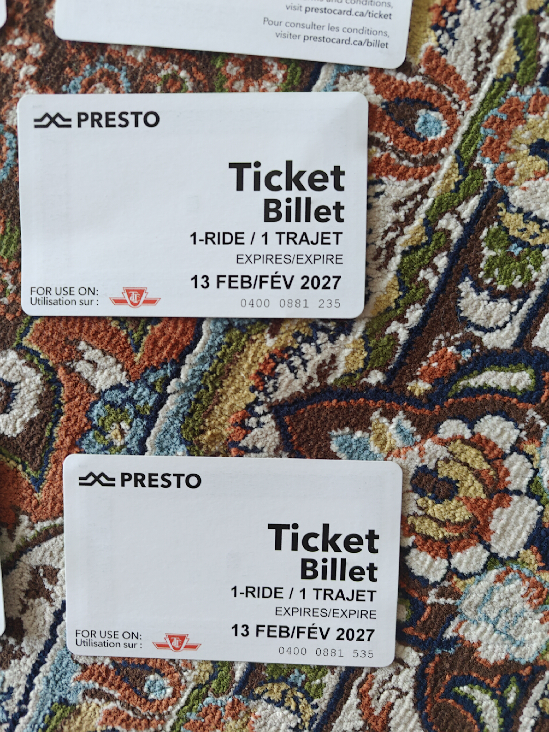 15 Presto Ticket Billet - 1 Ride Exp 2027 - photo 2