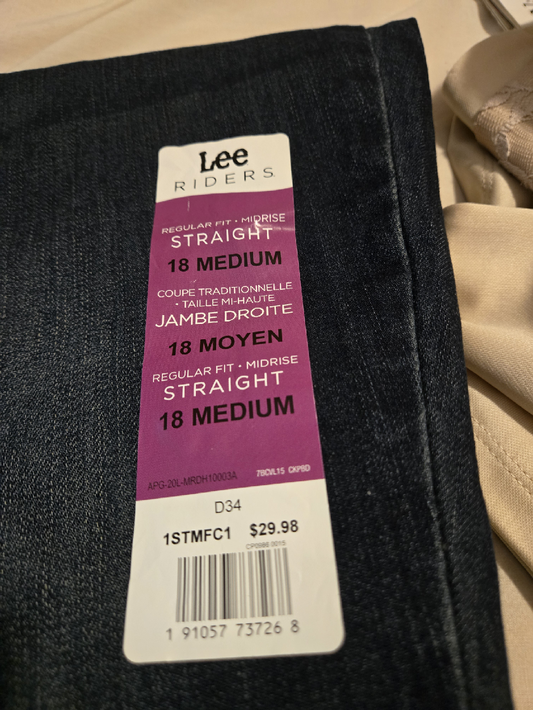 Lee Riders Straight Leg Jeans - Size 16 Medium - photo 2