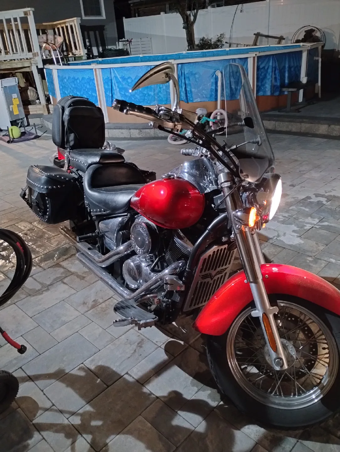 Red Motorcycle with Saddlebags image indicator(2)