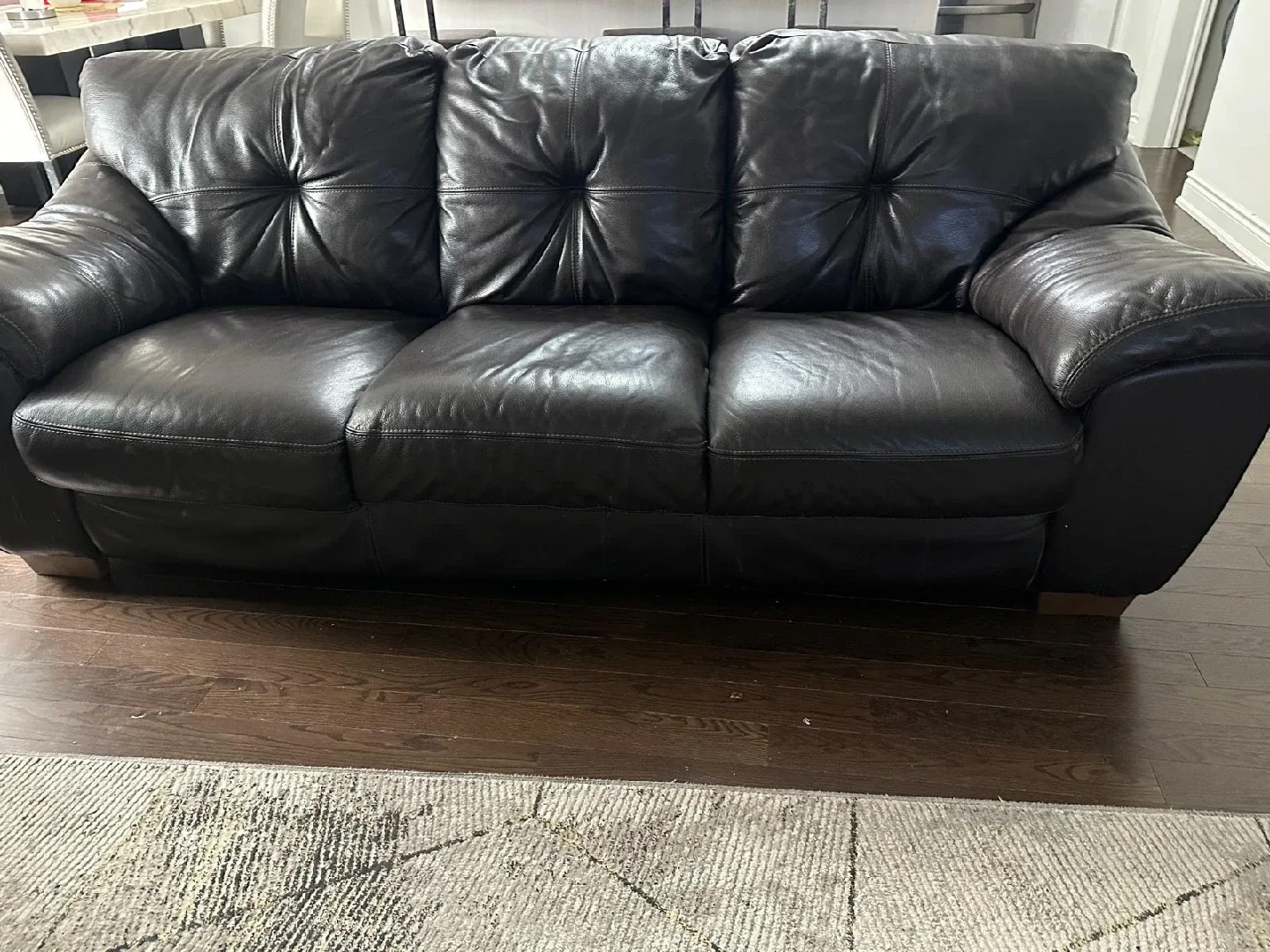 Dark Brown Leather Sofa & Loveseat Set image indicator(2)