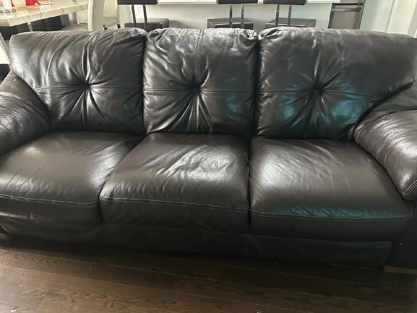 Dark Brown Leather Sofa & Loveseat Set image indicator(3)