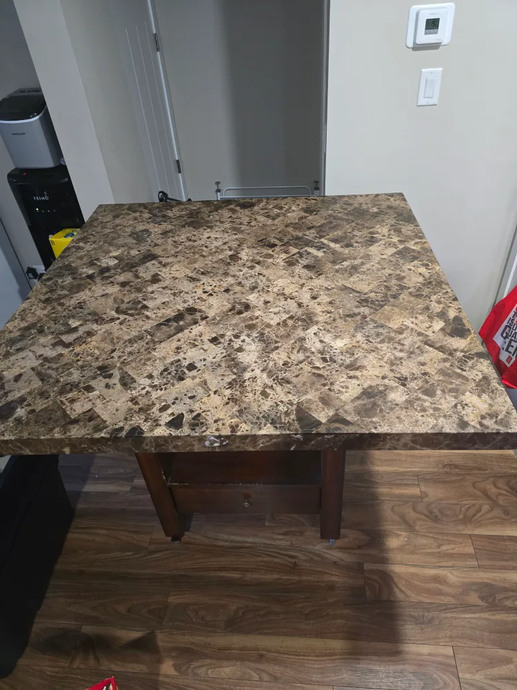 Marble Top Kitchen Island Table on casters image indicator(2)