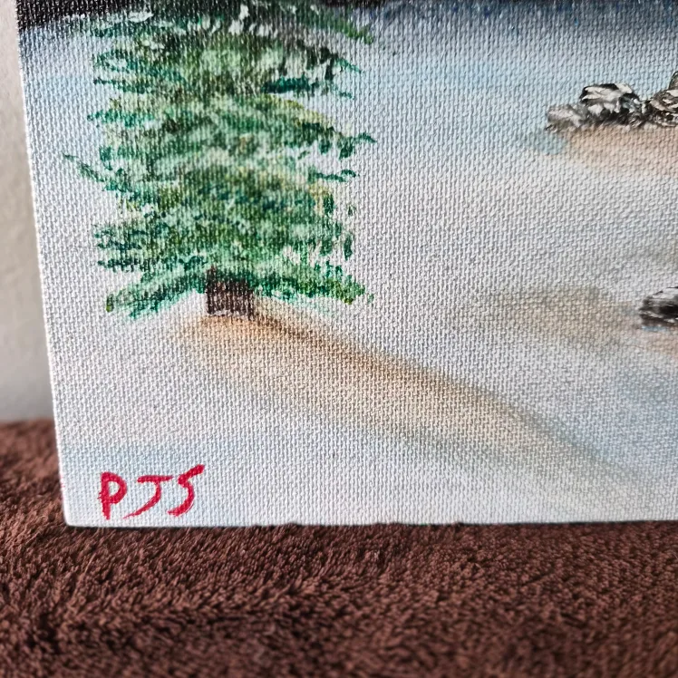 Snowman Hand Painted Cardstock Canvas cardstock, Canvas image indicator(3)