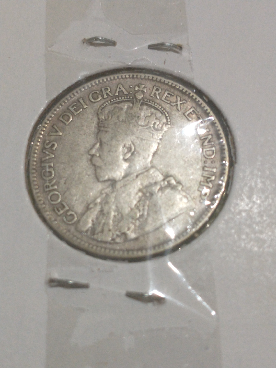 Nice VG/F 1935 Canada George V .800 silver quarter KM #24a - photo 3
