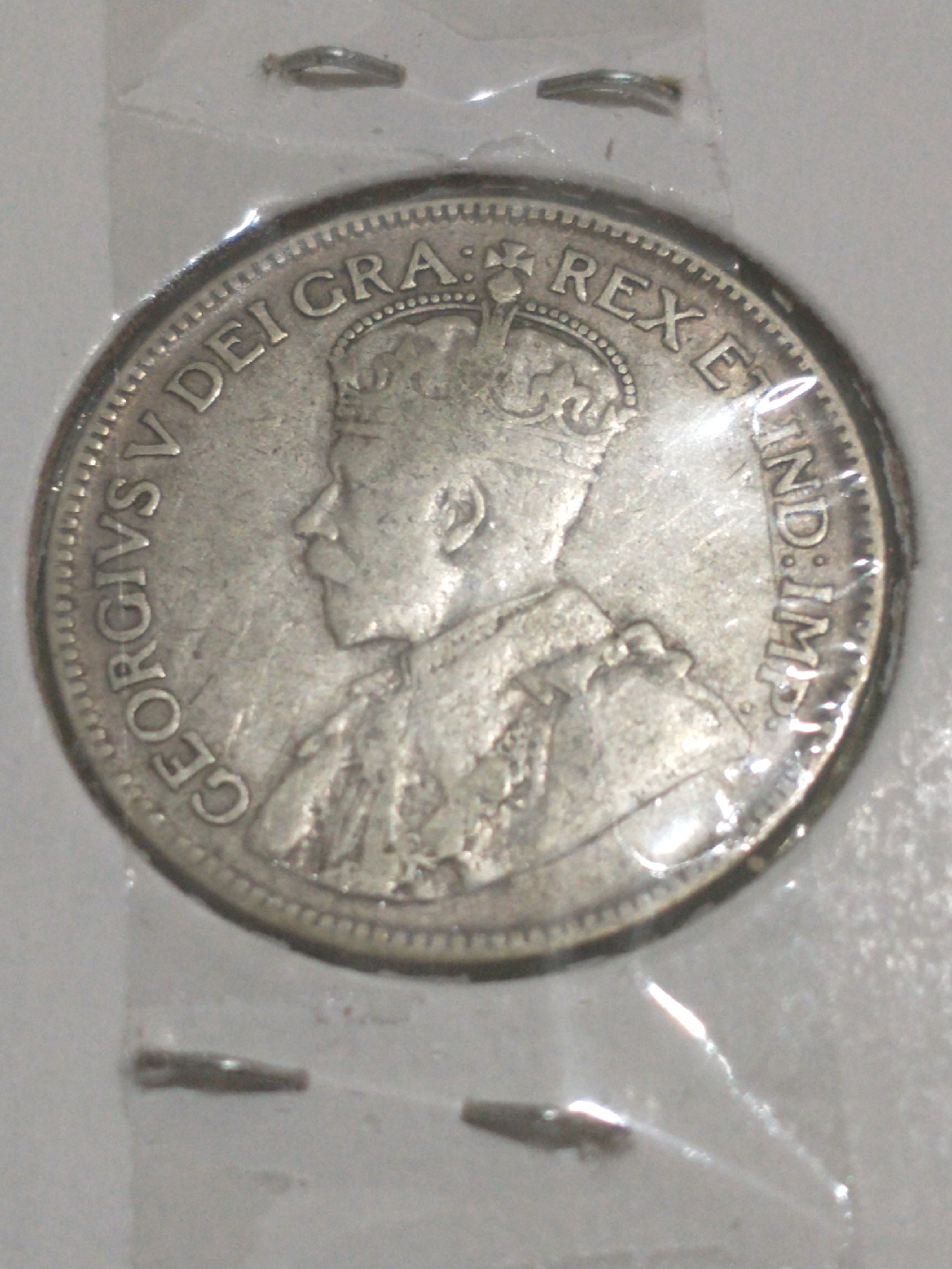 Nice VG/F 1935 Canada George V .800 silver quarter KM #24a - photo 4
