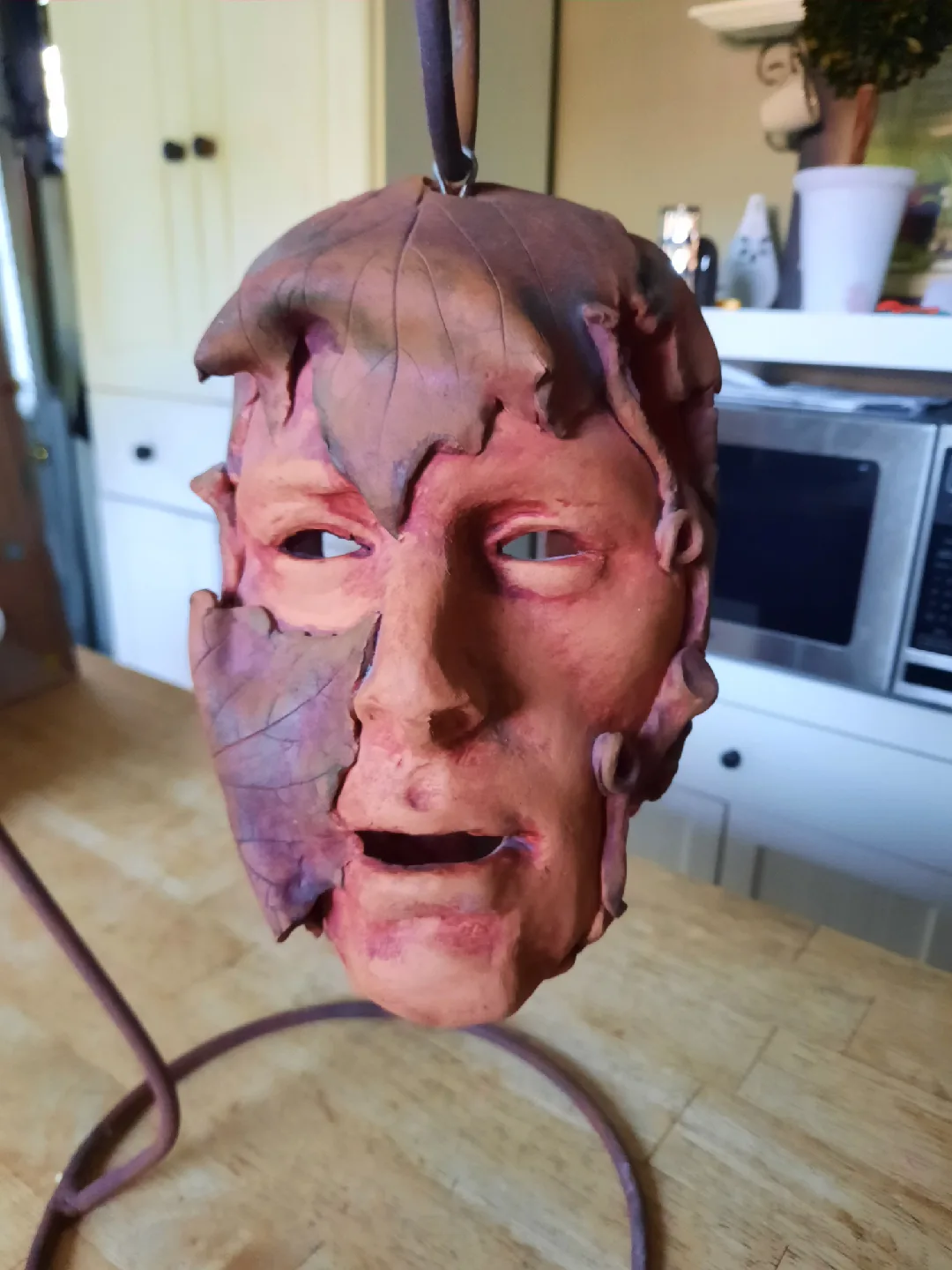 Handcrafted clay or ceramic sculpture