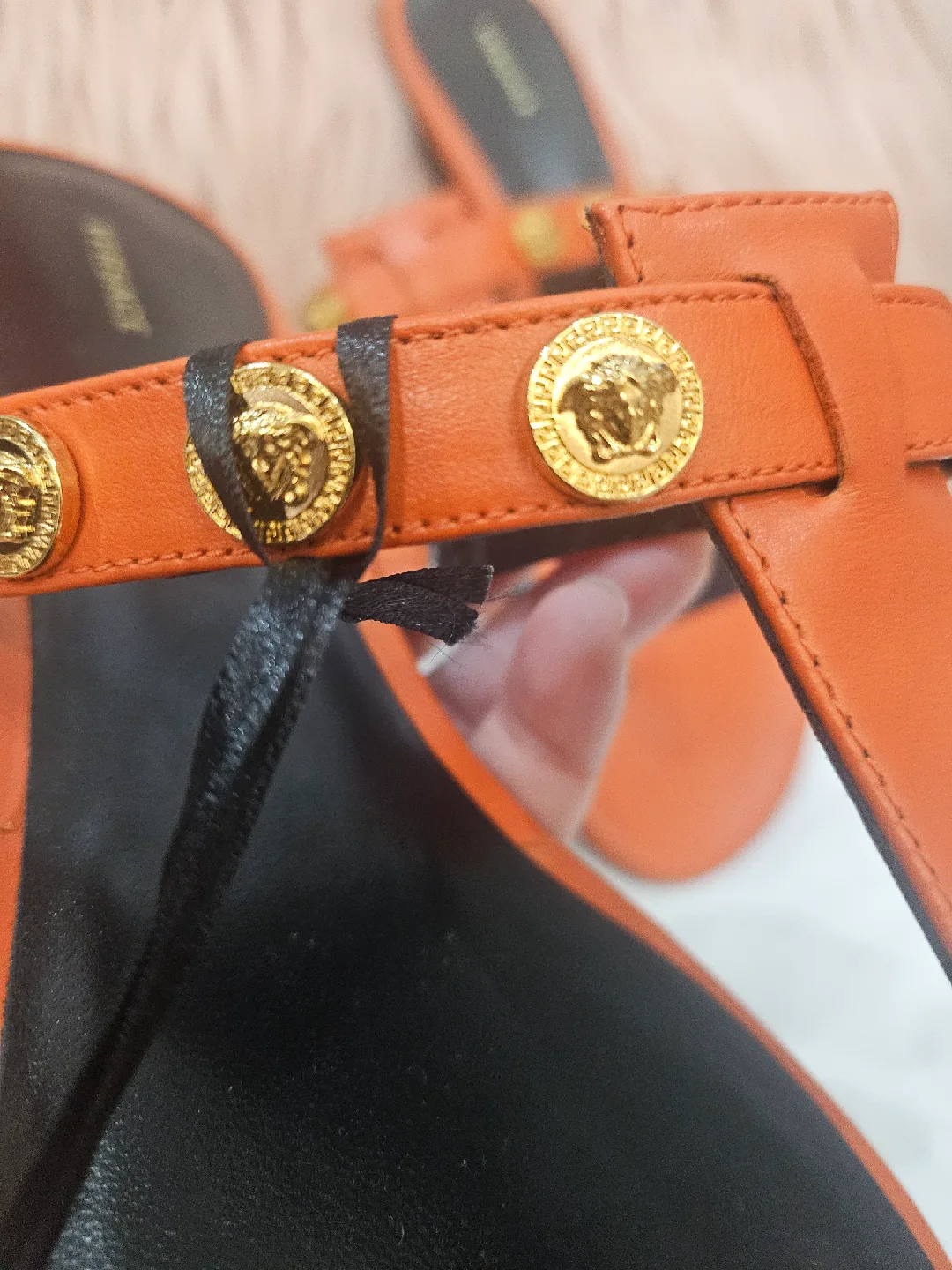 Versace Orange Thong Sandals - Size 38 image indicator(3)