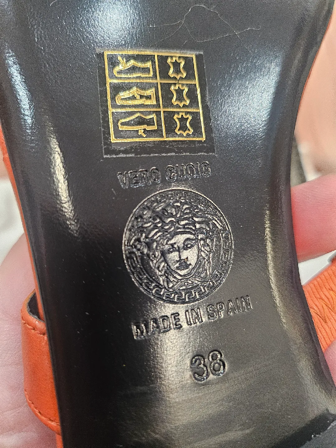 Versace Orange Thong Sandals - Size 38 image indicator(5)