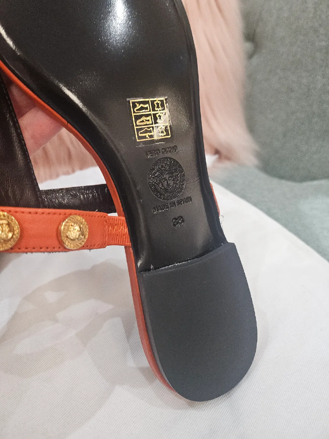 Versace Orange Thong Sandals - Size 38 image indicator(6)