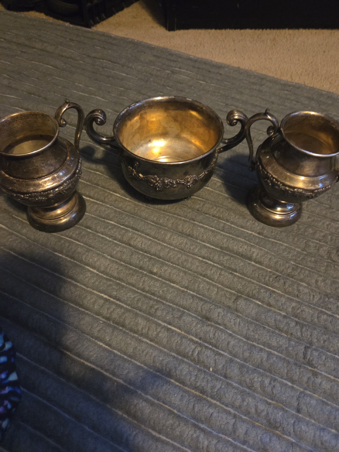 Vintage Silver Plated Creamer & Sugar Bowl Set - photo 4