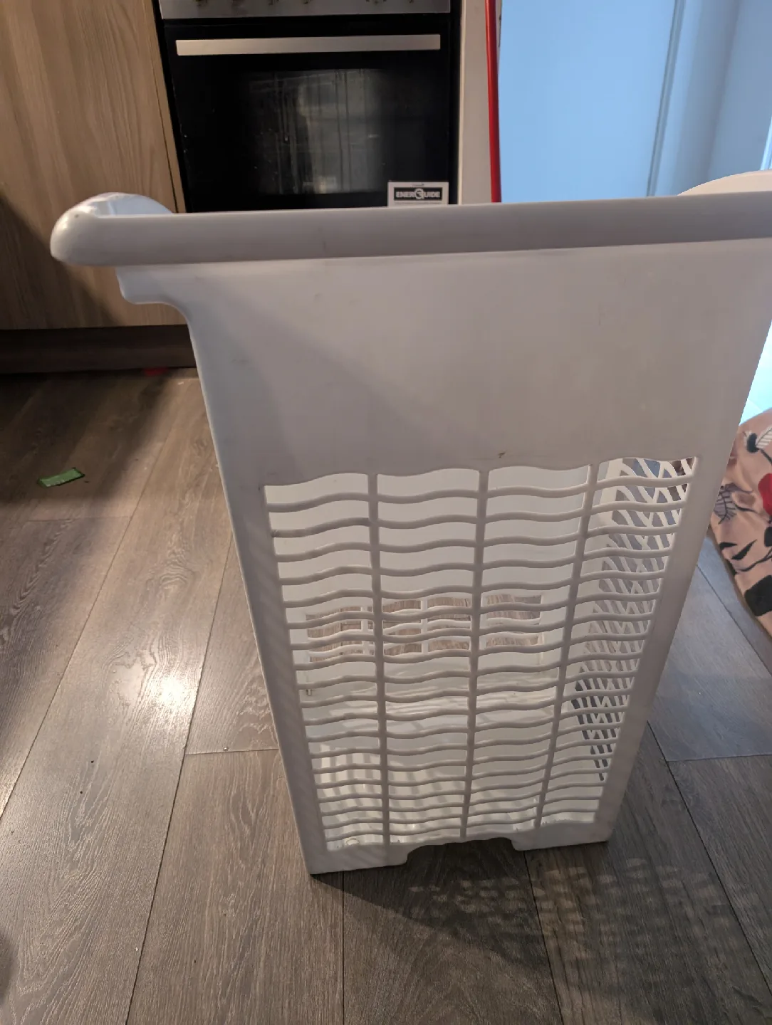 White Plastic Laundry Basket