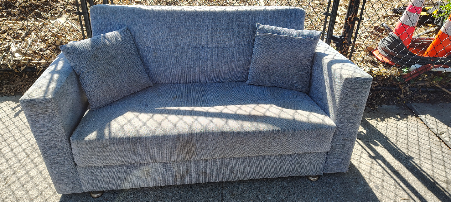 Gray Loveseat Sofa Bed with Storage - photo 2