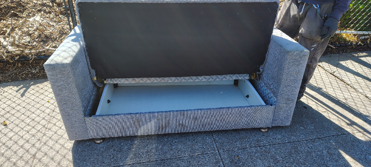 Gray Loveseat Sofa Bed with Storage - photo 4