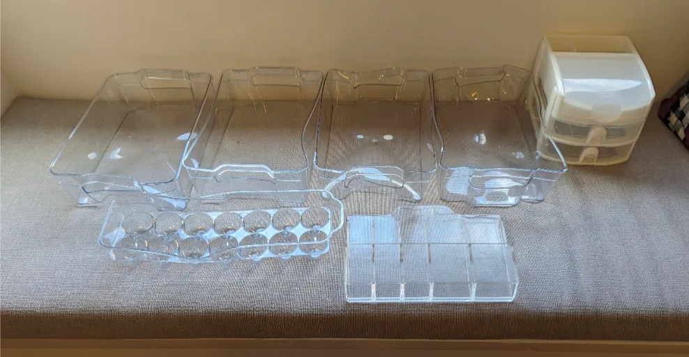 Clear Fridge Organizer Bins and Desk Storage thumbnail