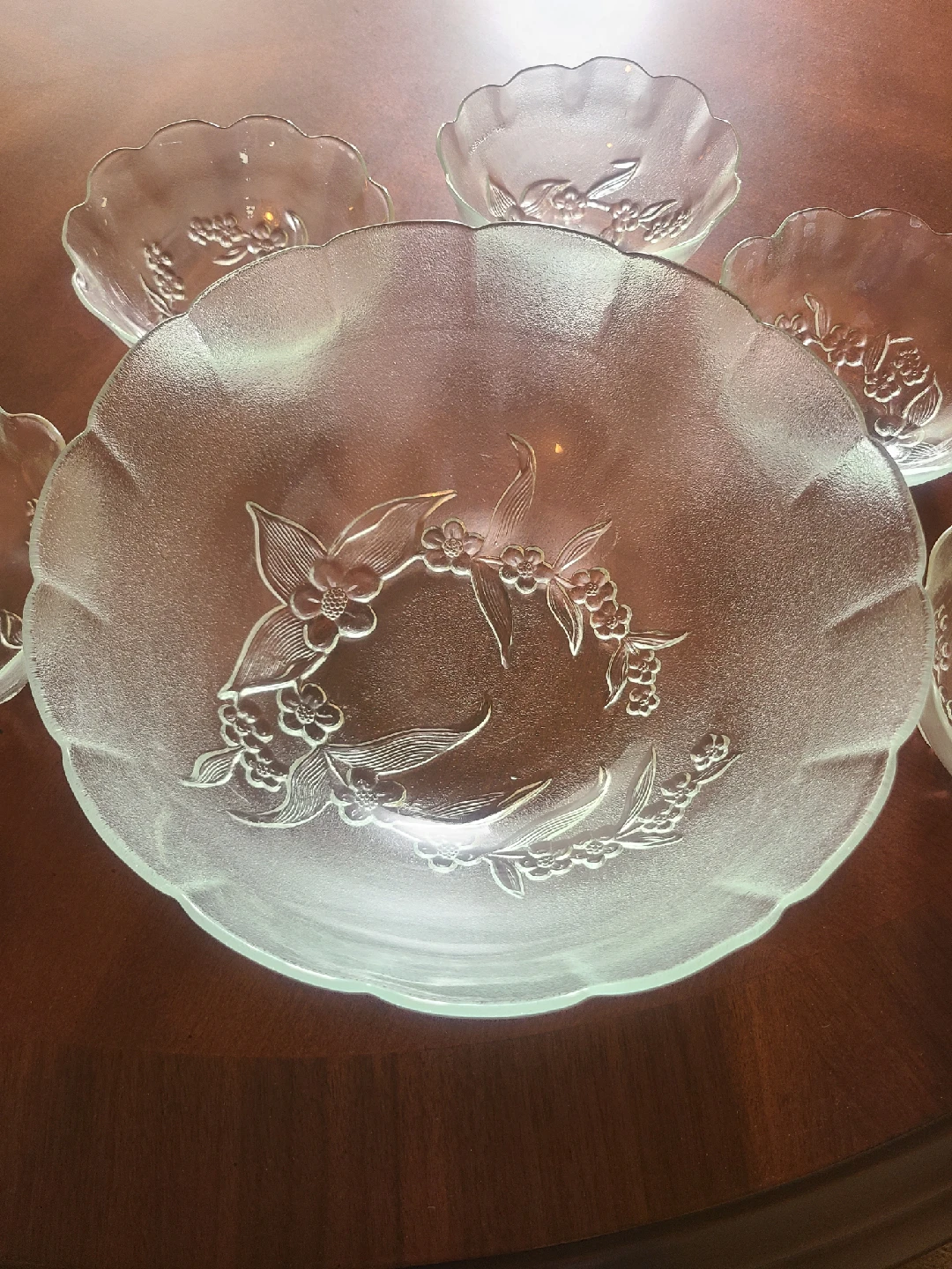 Vintage Glass Salad Bowl Set