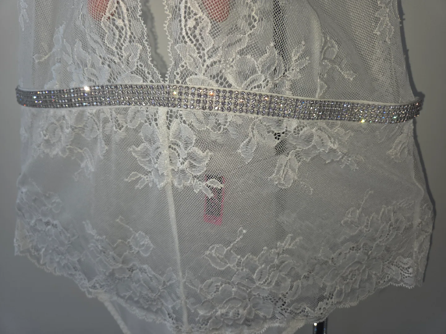 White Lace Halter Bodysuit image indicator(3)