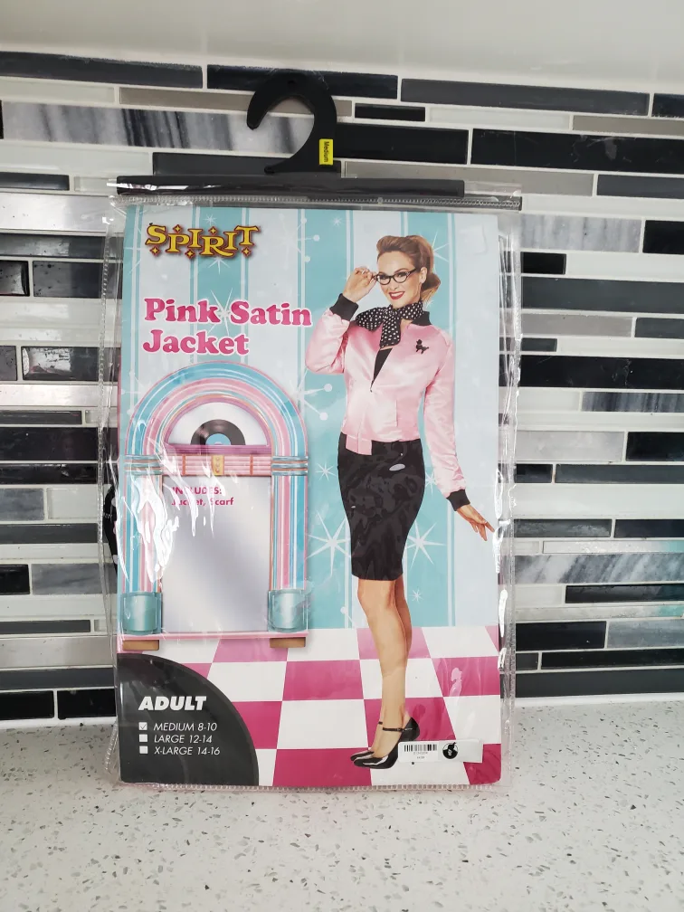 Spirit Halloween Pink Satin Jacket Costume - Adult Medium thumbnail