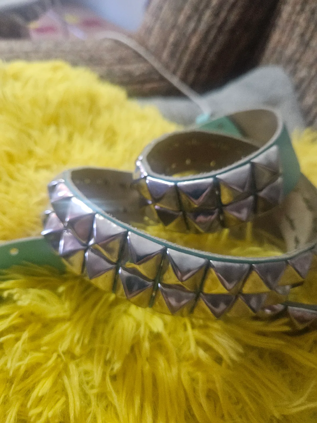 Light Blue Leather Belt w/ Silver  Studs image indicator(7)