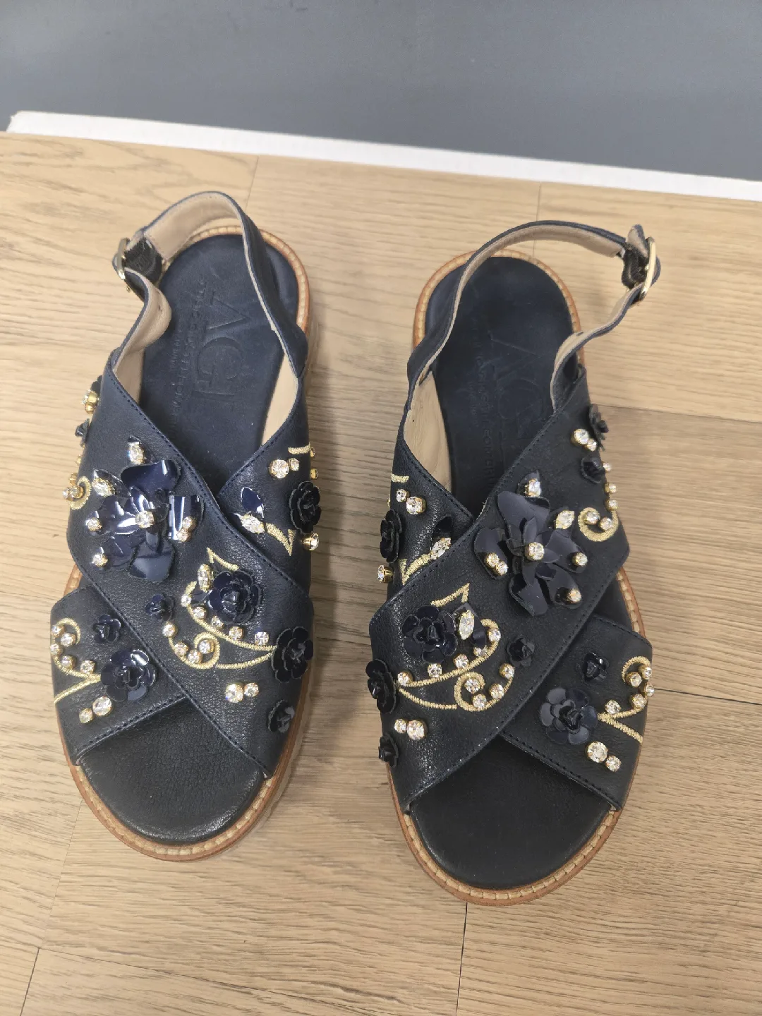 AGL Embellished Leather Sandals