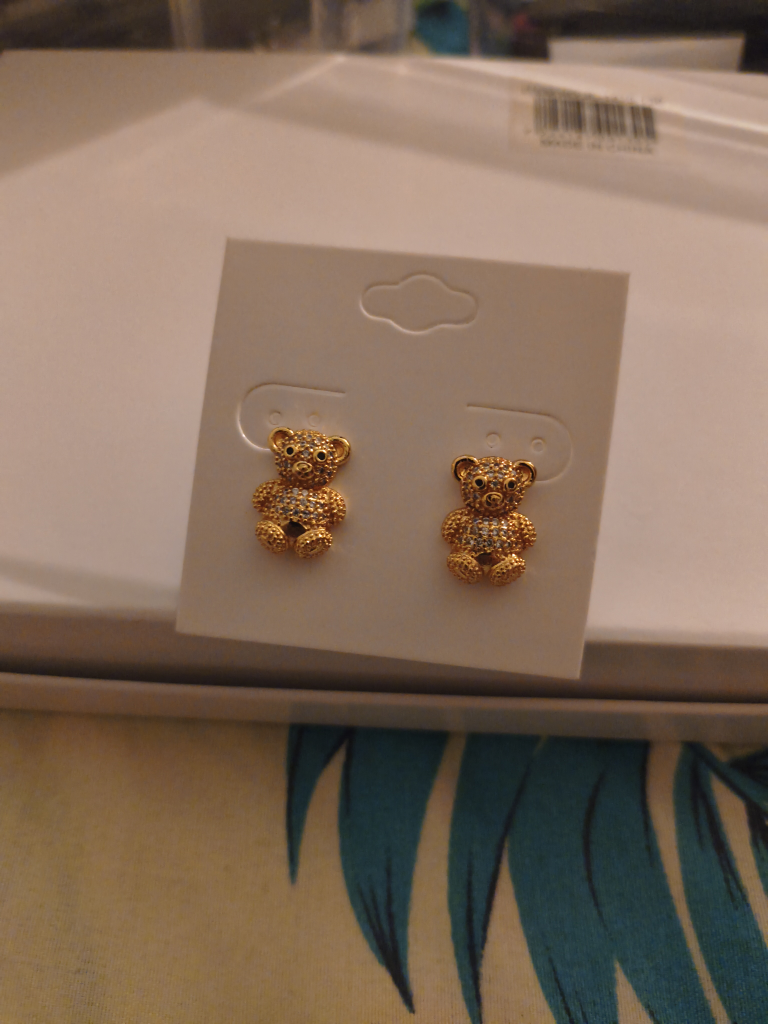 Gold Teddy Bear Earrings - photo 2