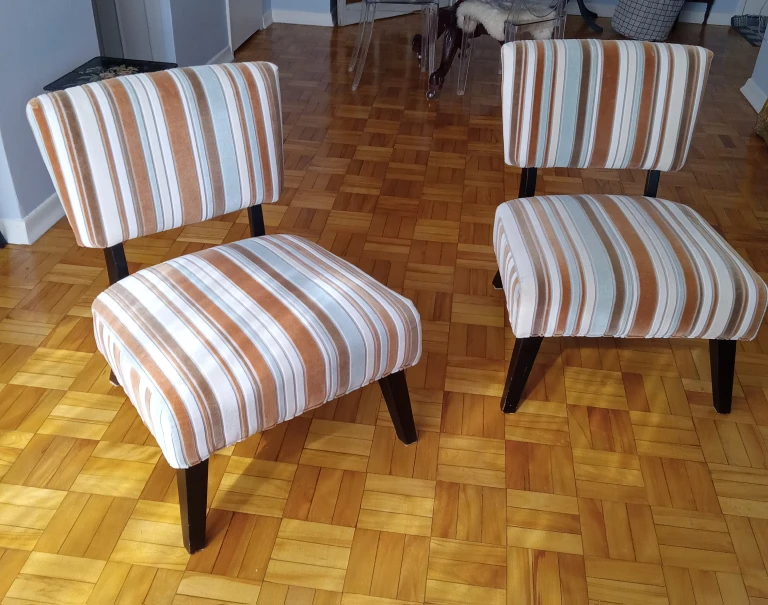 Striped Accent Chairs - Set of Two