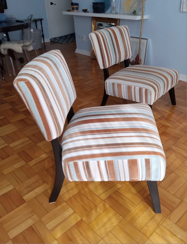 Striped Accent Chairs - Set of Two - photo 2