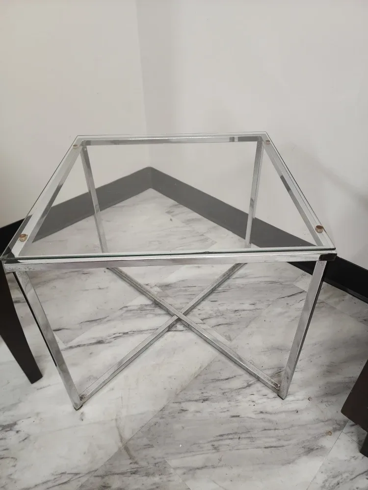 Glass Top Coffee Table with Chrome Base thumbnail