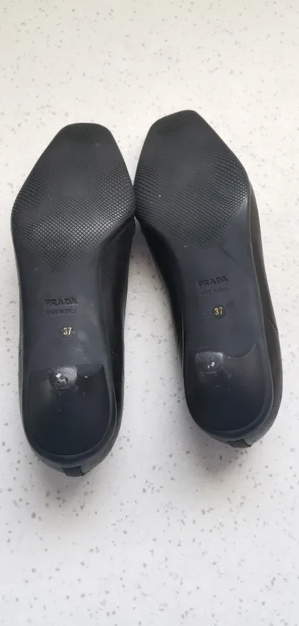 Prada Black Leather Heels - Size 37 image indicator(3)