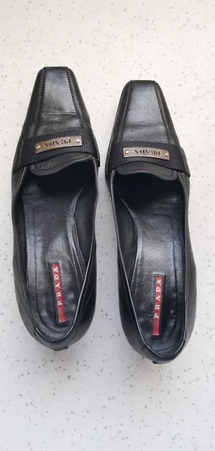 Prada Black Leather Heels - Size 37 image indicator(4)