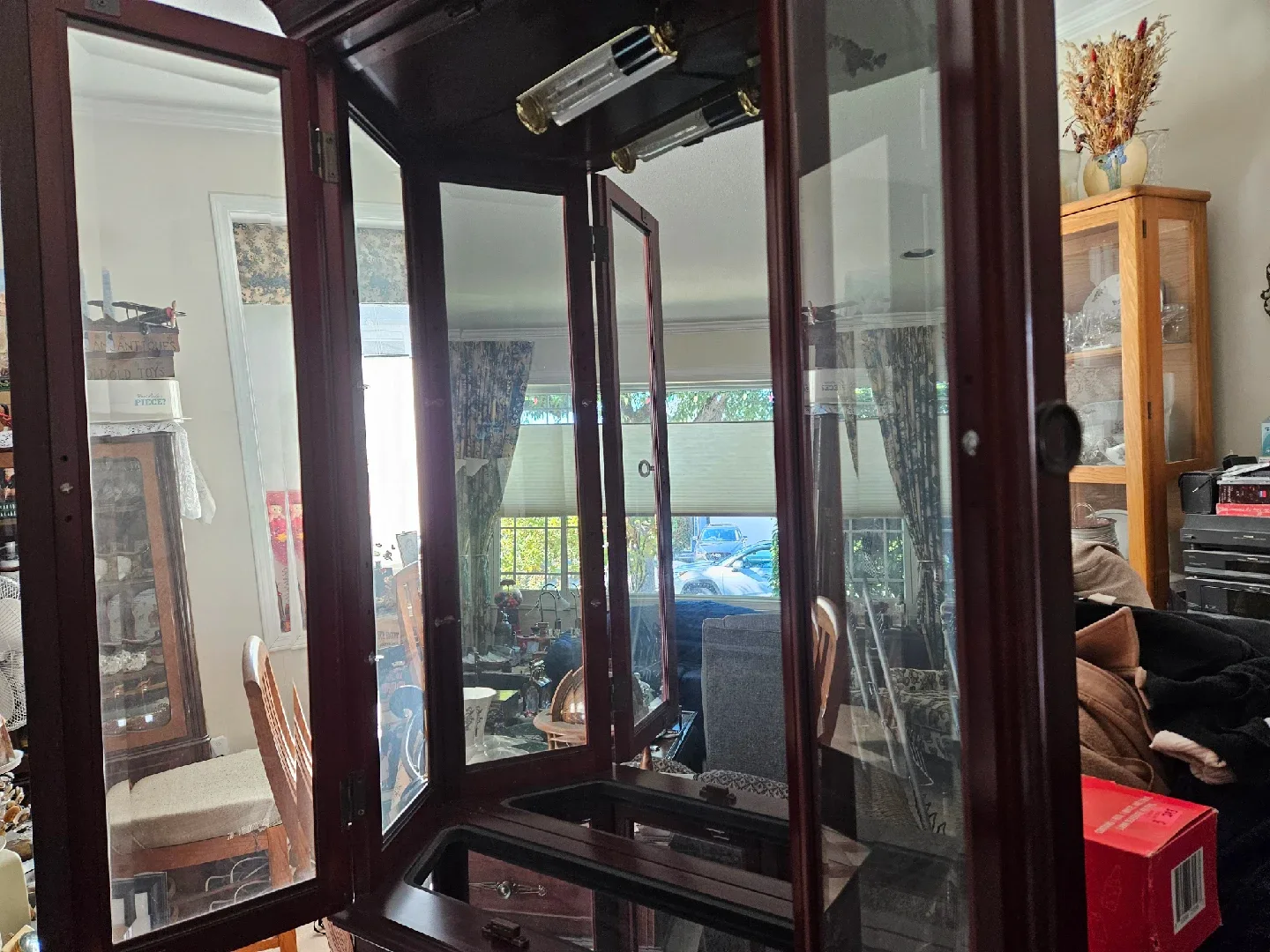 TWO Lovely Pieces of Bombay Mahogany Curio Cabinets image indicator(6)