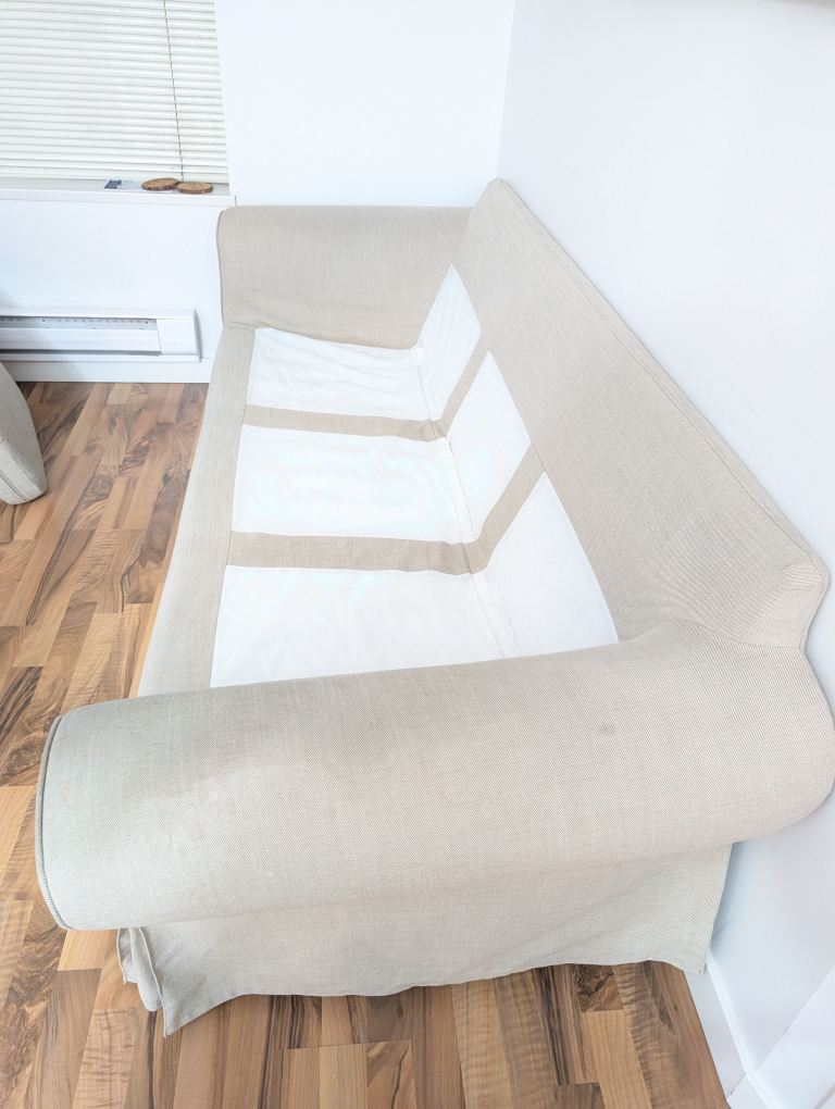 Beige Sofa with Slipcover - photo 2
