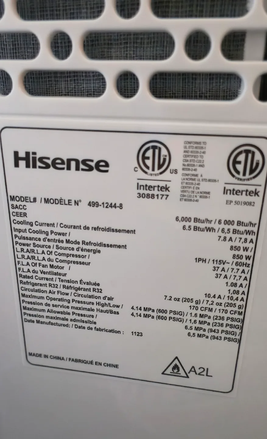 Hisense Portable Air Conditioner image indicator(4)