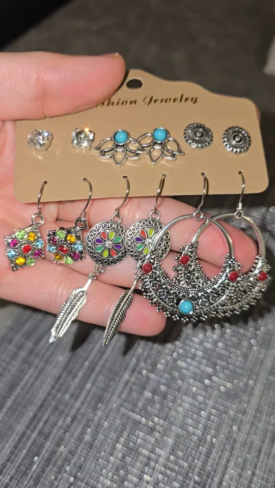 6 Pair Earring Set - Multi-Colour image indicator(2)