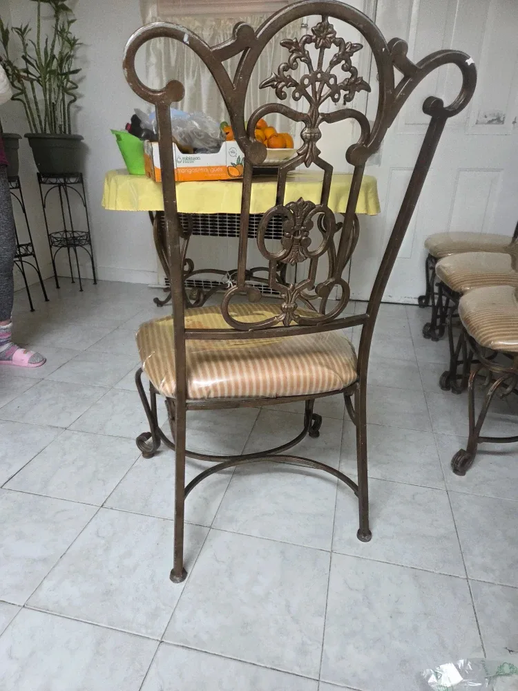Set of 4 Ornate Metal Dining Chairs image indicator(2)