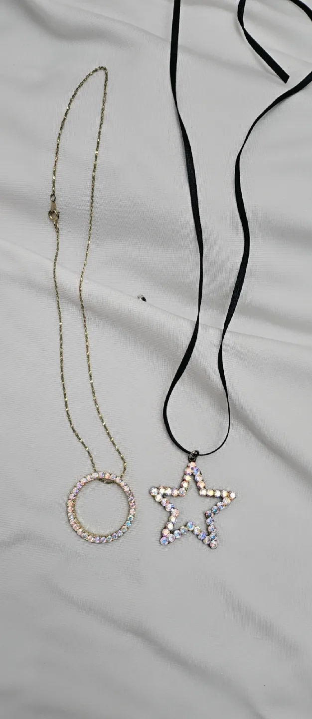 💫💖Two Necklaces - Circle & Star image indicator(2)