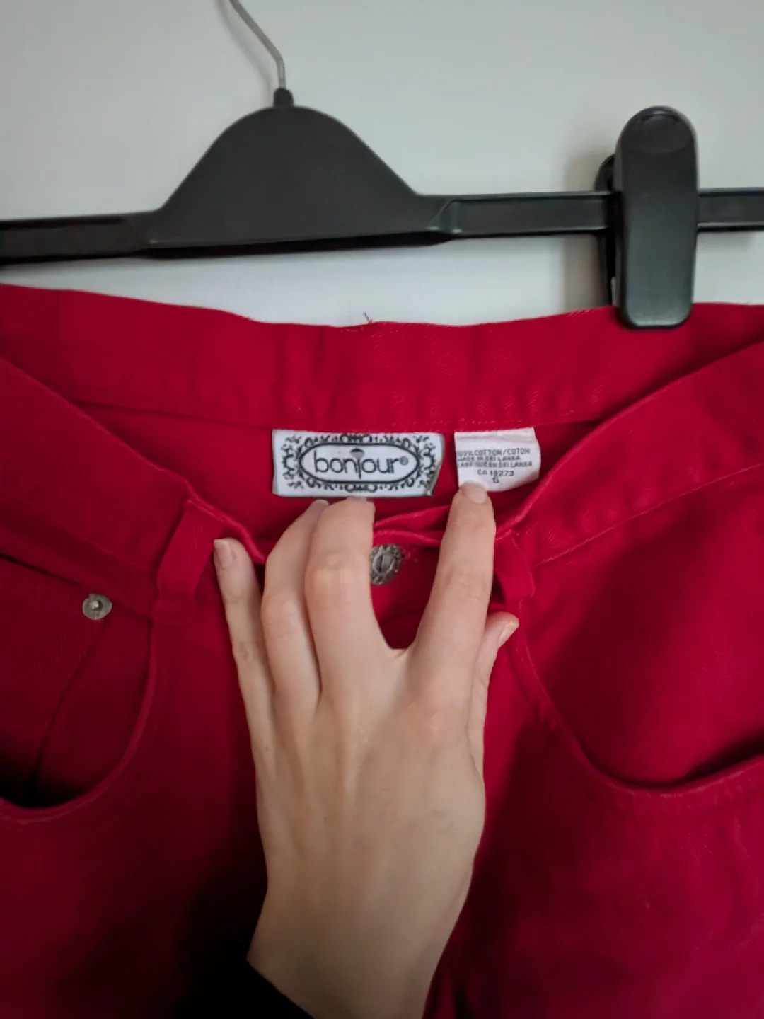 Bonjour Red Cotton Jeans image indicator(2)