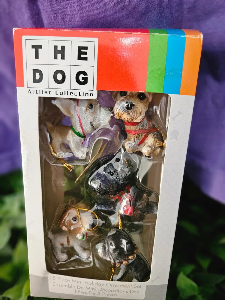 The Dog Artlist Collection Mini Holiday Ornament Set - New thumbnail
