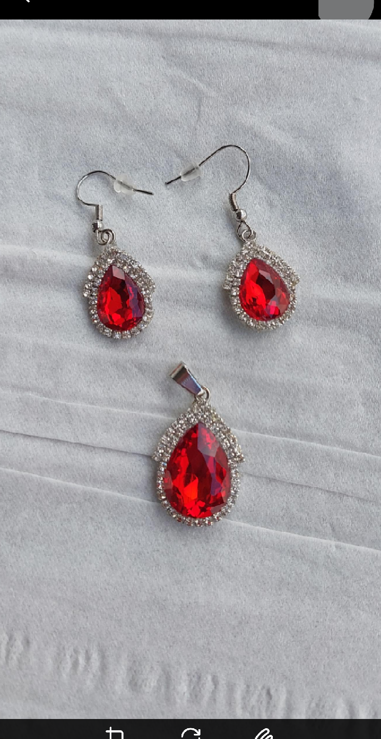 Red Teardrop Jewelry Set - photo 2
