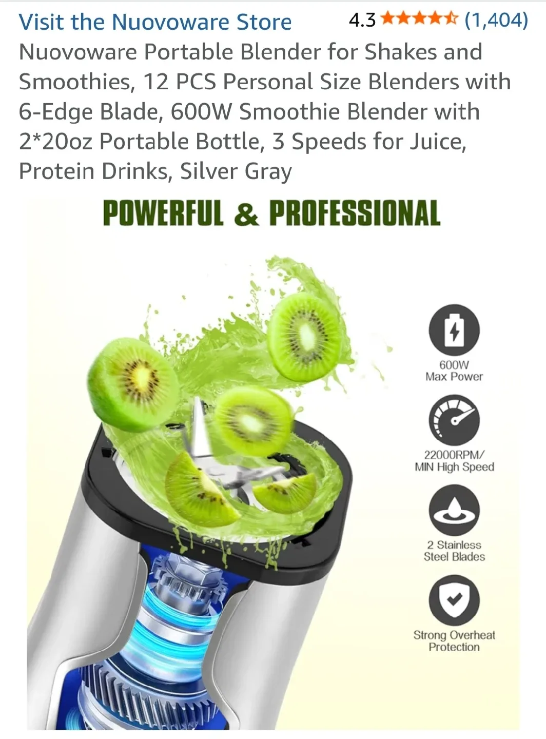 Nuovoware Portable Smoothie Blender image indicator(4)