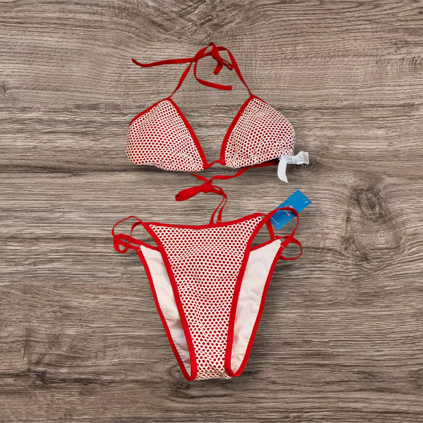 Red & White Polka Dot Bikini Set thumbnail