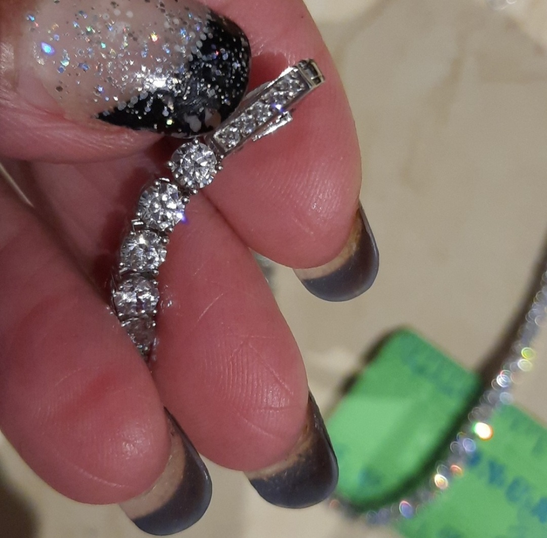 Genuine solid sterling silver CRISLU CZ TENNIS NECKLACE - photo 3