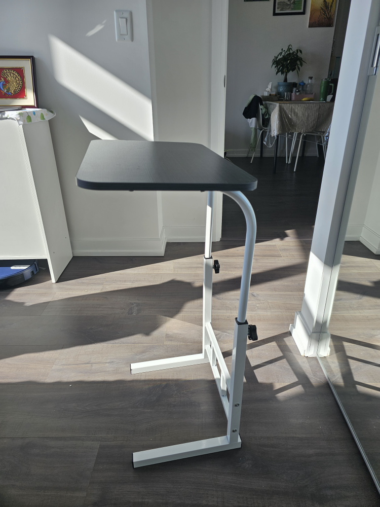 Adjustable Bedside Table - Grey & White - photo 2
