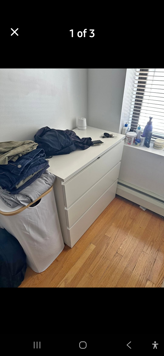 White 3-Drawer Dresser