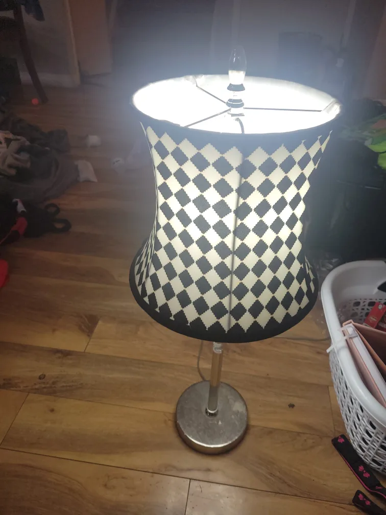 Black and White Patterned Floor Lamp