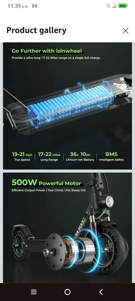 isinwheel S9MAX Standard Electric Scooter image indicator(2)