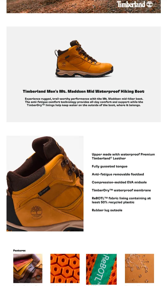 Timberland Mt Maddsen Mid Waterproof Leather Boots image indicator(5)