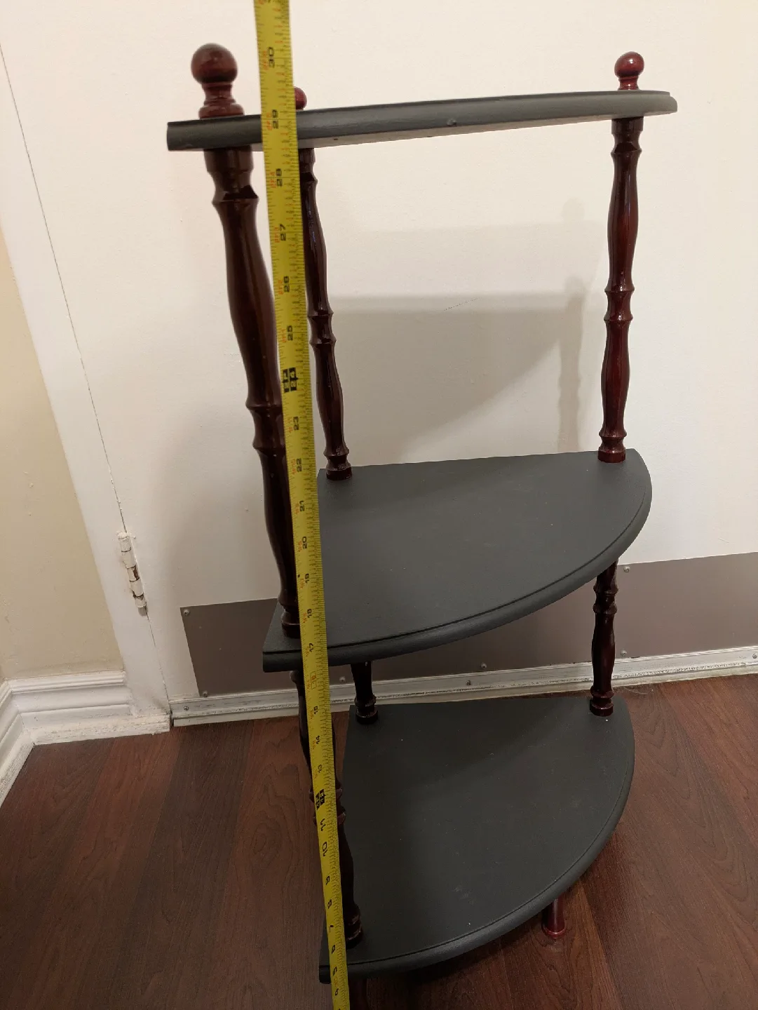 Corner Shelf - 3 Tier - Black & Burgundy image indicator(7)